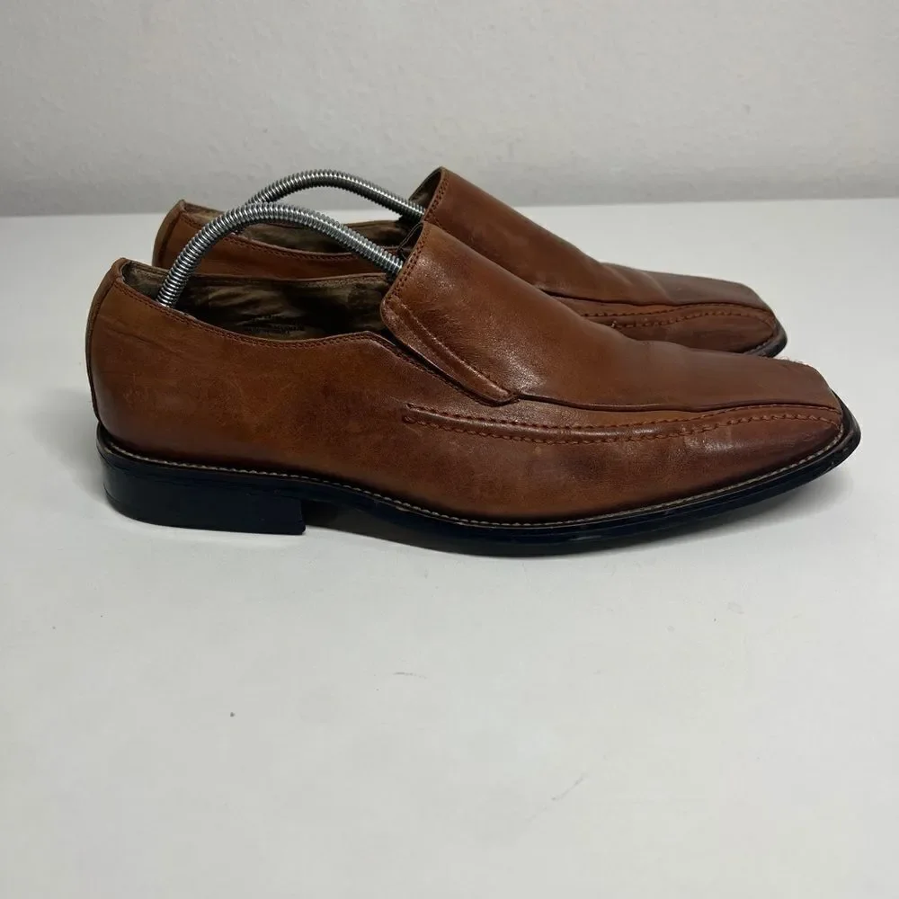 Stacy Adams Shoes Mens 9 Hillman Loafers 24199-03 Brown Leather Bicycle Toe